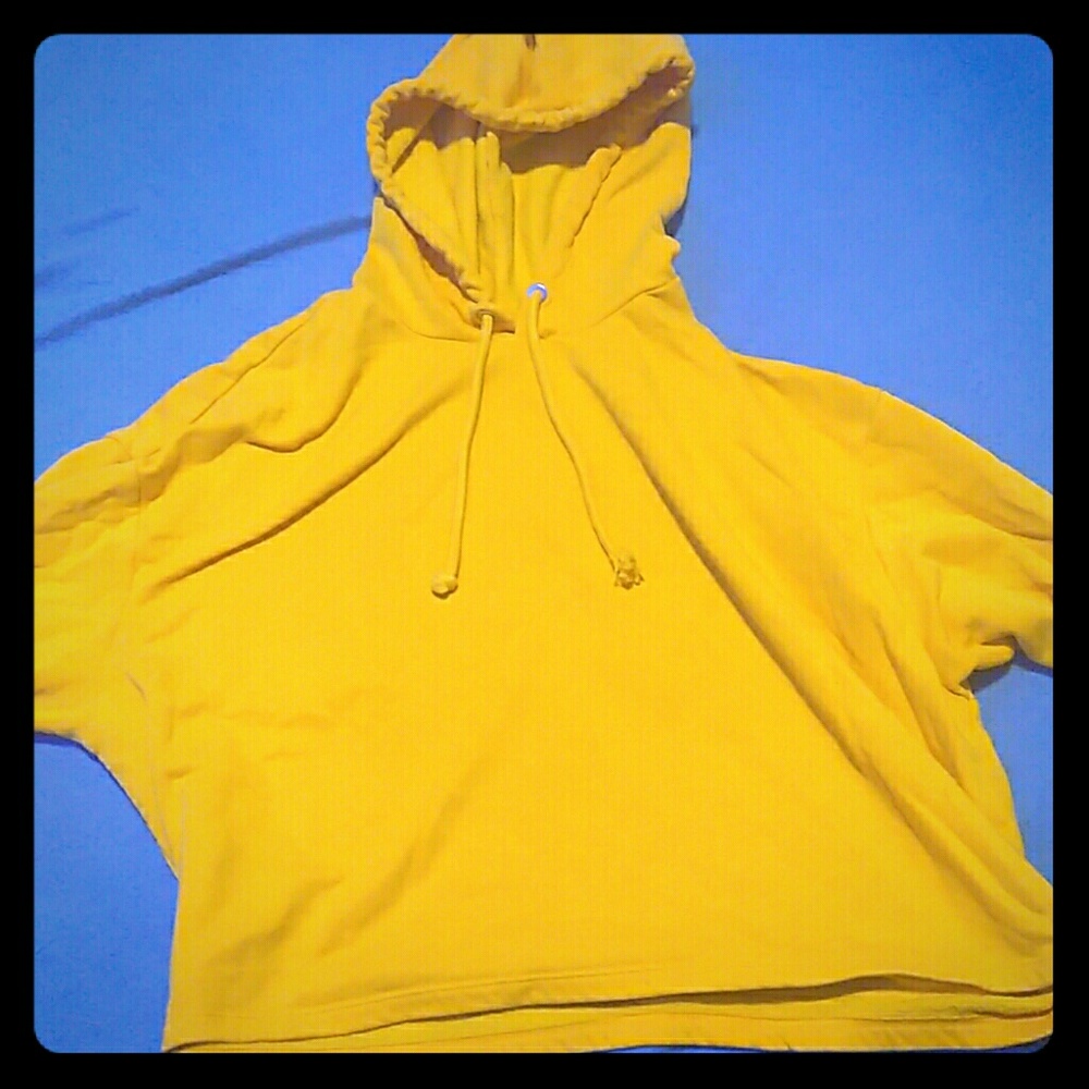 Gold crop top hoodie